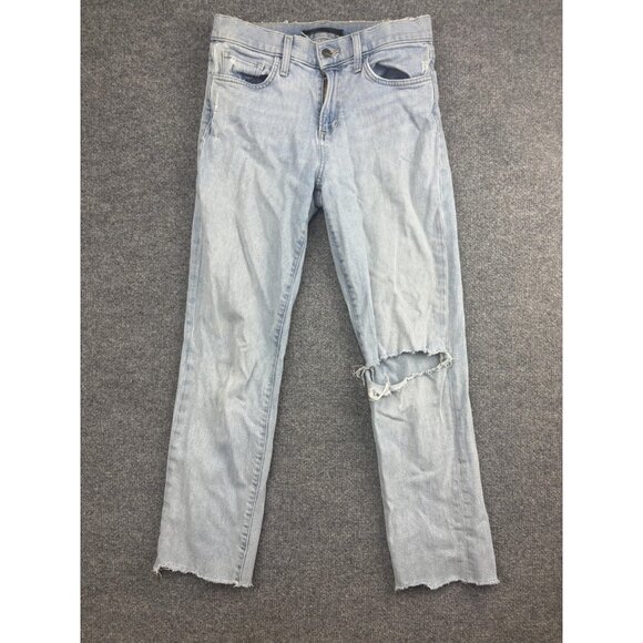 Joe's Jeans The Lara Jeans Womens 27 Mid Rise Cigarette Crop Ripped Knee - Picture 1 of 10